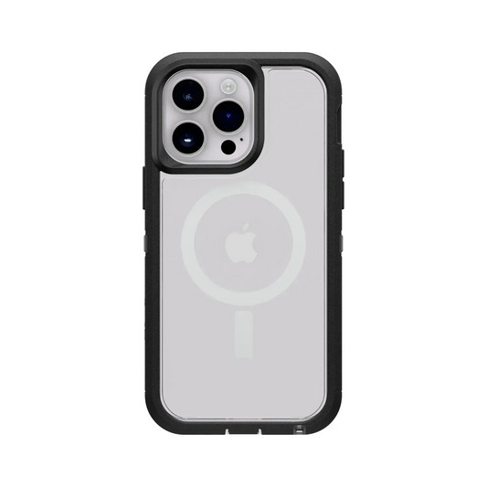 OtterBox Apple iPhone Defender Series XT Clear Case with MagSafe - Black Crystal (Clear/Black)